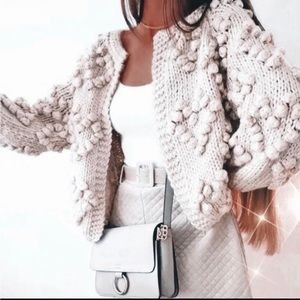 Vici Heart Pom Pom Cardigan